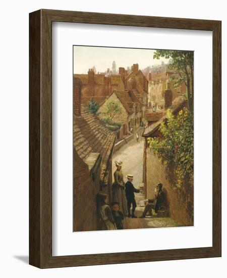 Street Scene in Penzance, Cornwall-Frederick Barwell-Framed Giclee Print