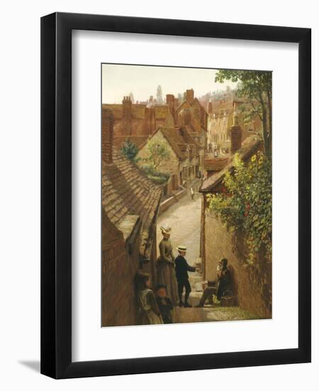 Street Scene in Penzance, Cornwall-Frederick Barwell-Framed Giclee Print