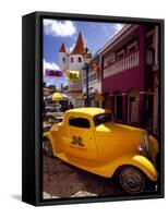 Street Scene in Philipsburg, St. Martin, Caribbean-Robin Hill-Framed Stretched Canvas