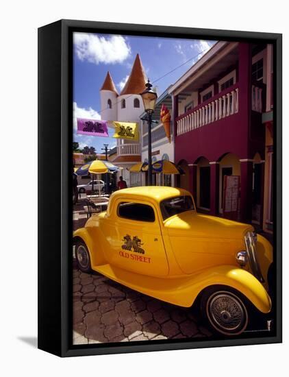 Street Scene in Philipsburg, St. Martin, Caribbean-Robin Hill-Framed Stretched Canvas