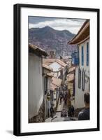 Street Scene in San Blas Neighbourhood, Cuzco, UNESCO World Heritage Site, Peru, South America-Yadid Levy-Framed Photographic Print