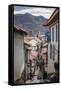 Street Scene in San Blas Neighbourhood, Cuzco, UNESCO World Heritage Site, Peru, South America-Yadid Levy-Framed Stretched Canvas