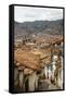 Street Scene in San Blas Neighbourhood with a View over the Rooftops of Cuzco, Peru, South America-Yadid Levy-Framed Stretched Canvas