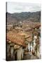 Street Scene in San Blas Neighbourhood with a View over the Rooftops of Cuzco, Peru, South America-Yadid Levy-Stretched Canvas