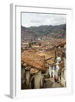 Street Scene in San Blas Neighbourhood with a View over the Rooftops of Cuzco, Peru, South America-Yadid Levy-Framed Photographic Print