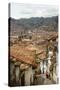 Street Scene in San Blas Neighbourhood with a View over the Rooftops of Cuzco, Peru, South America-Yadid Levy-Stretched Canvas