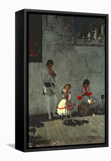 Street Scene in Seville-Thomas Cowperthwait Eakins-Framed Stretched Canvas
