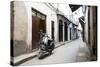 Street Scene in Stone Town with Moped, Unguja Island, Zanzibar Archipelago, Tanzania-Paul Joynson Hicks-Stretched Canvas