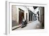 Street Scene in Stone Town with Moped, Unguja Island, Zanzibar Archipelago, Tanzania-Paul Joynson Hicks-Framed Photographic Print