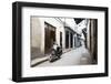 Street Scene in Stone Town with Moped, Unguja Island, Zanzibar Archipelago, Tanzania-Paul Joynson Hicks-Framed Photographic Print