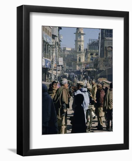 Street Scene in the Bazaar, Peshawar, North West Frontier Province, Pakistan, Asia-Robert Harding-Framed Premium Photographic Print