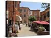 Street Scene in the Ochre Coloured Town of Roussillon, Parc Naturel Regional Du Luberon, Vaucluse, -Peter Richardson-Stretched Canvas