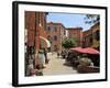Street Scene in the Ochre Coloured Town of Roussillon, Parc Naturel Regional Du Luberon, Vaucluse, -Peter Richardson-Framed Photographic Print