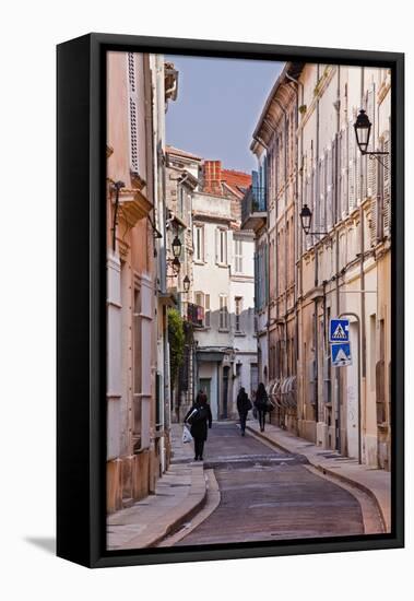 Street Scene in the Old Part of the City of Avignon, Vaucluse, France, Europe-Julian Elliott-Framed Stretched Canvas