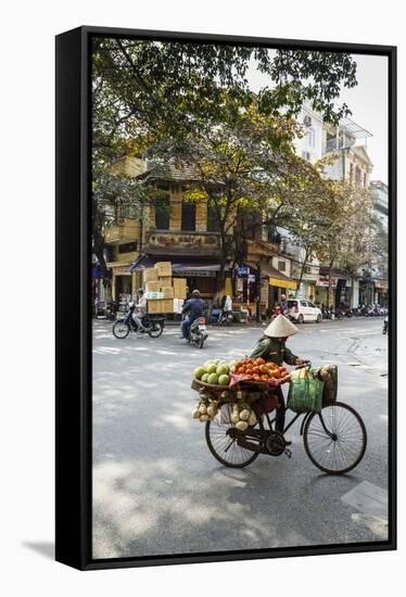 Street Scene in the Old Quarter, Hanoi, Vietnam, Indochina, Southeast Asia, Asia-Yadid Levy-Framed Stretched Canvas