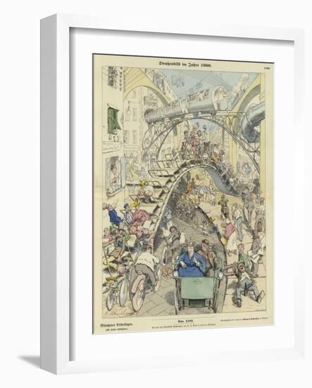 Street Scene in the Year 1900-null-Framed Giclee Print