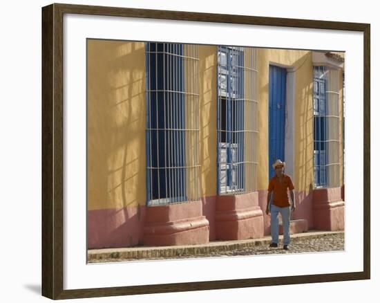 Street Scene in Trinidad, Cuba-Peter Adams-Framed Photographic Print