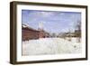 Street Scene in Winter, 1912 (Oil on Canvas)-Isaak Israilevich Brodsky-Framed Giclee Print