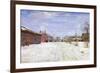 Street Scene in Winter, 1912 (Oil on Canvas)-Isaak Israilevich Brodsky-Framed Giclee Print