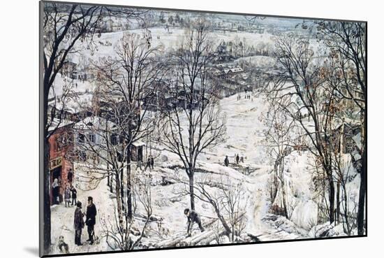 Street Scene in Winter, 1919-1920-Isaak Brodsky-Mounted Giclee Print