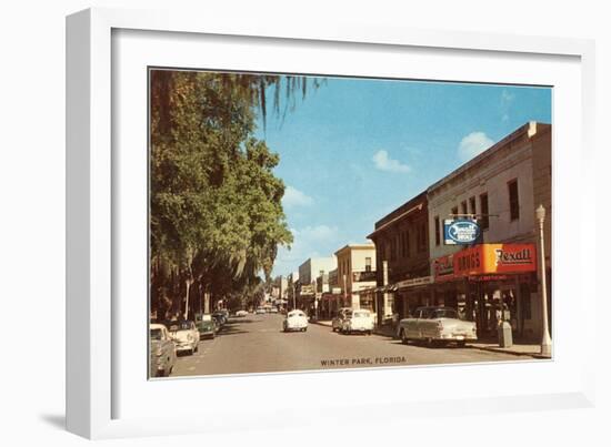 Street Scene in Winter Park-null-Framed Art Print