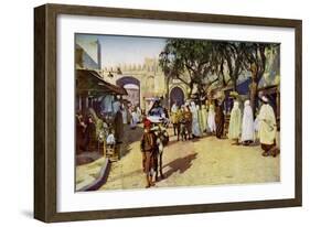 Street Scene, Kairouan, Tunisia, C1924-null-Framed Giclee Print