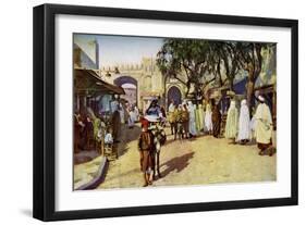 Street Scene, Kairouan, Tunisia, C1924-null-Framed Premium Giclee Print