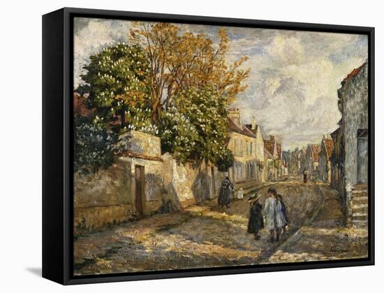 Street Scene, Lagny; Scene De Rue, Lagny-Henri Lebasque-Framed Stretched Canvas