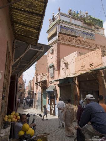 Street Scene Near the Bab Debbagh, One of Marrakech's City Gates,  Marrakech, Morocco' Photographic Print - Ethel Davies | AllPosters.com