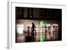 Street Scene, Neon Lights, Selective Focus, Colonnades, Hanseatic City of Hamburg, Germany-Axel Schmies-Framed Photographic Print