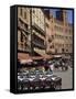 Street Scene of Cafes on the Piazza Del Campo in Siena, UNESCO World Heritage Site, Tuscany, Italy-Groenendijk Peter-Framed Stretched Canvas