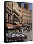 Street Scene of Cafes on the Piazza Del Campo in Siena, UNESCO World Heritage Site, Tuscany, Italy-Groenendijk Peter-Framed Stretched Canvas