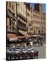 Street Scene of Cafes on the Piazza Del Campo in Siena, UNESCO World Heritage Site, Tuscany, Italy-Groenendijk Peter-Stretched Canvas