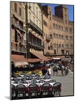 Street Scene of Cafes on the Piazza Del Campo in Siena, UNESCO World Heritage Site, Tuscany, Italy-Groenendijk Peter-Mounted Photographic Print