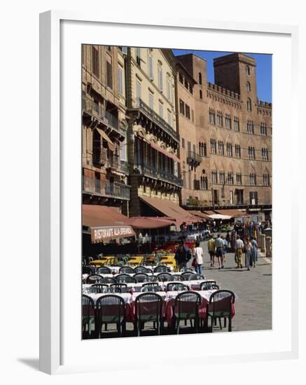 Street Scene of Cafes on the Piazza Del Campo in Siena, UNESCO World Heritage Site, Tuscany, Italy-Groenendijk Peter-Framed Photographic Print