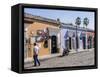 Street scene of colorful buildings, Oaxaca, Mexico, North America-Melissa Kuhnell-Framed Stretched Canvas