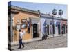Street scene of colorful buildings, Oaxaca, Mexico, North America-Melissa Kuhnell-Stretched Canvas