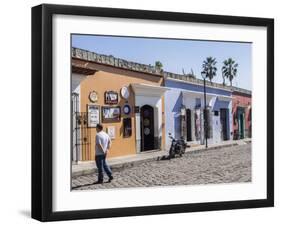 Street scene of colorful buildings, Oaxaca, Mexico, North America-Melissa Kuhnell-Framed Premium Photographic Print