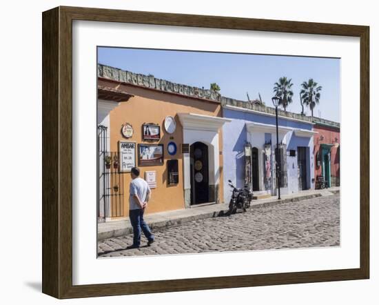 Street scene of colorful buildings, Oaxaca, Mexico, North America-Melissa Kuhnell-Framed Photographic Print