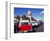 Street Scene of Taxis Parked Near the Capitolio Building in Central Havana, Cuba, West Indies-Mark Mawson-Framed Photographic Print