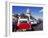 Street Scene of Taxis Parked Near the Capitolio Building in Central Havana, Cuba, West Indies-Mark Mawson-Framed Photographic Print