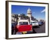 Street Scene of Taxis Parked Near the Capitolio Building in Central Havana, Cuba, West Indies-Mark Mawson-Framed Photographic Print