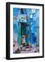 Street Scene of the Blue Houses, Jodhpur, the Blue City, Rajasthan, India, Asia-Laura Grier-Framed Photographic Print