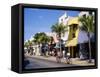Street Scene on Duval Street, Key West, Florida, USA-John Miller-Framed Stretched Canvas