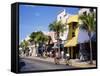 Street Scene on Duval Street, Key West, Florida, USA-John Miller-Framed Stretched Canvas