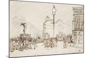 Street Scene - Piccadilly Circus-Spencer Frederick Gore-Mounted Giclee Print