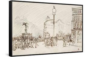 Street Scene - Piccadilly Circus-Spencer Frederick Gore-Framed Stretched Canvas
