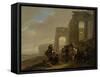 Street Scene Placed Among Roman Ruins-Jan Both-Framed Stretched Canvas