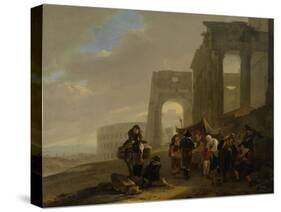 Street Scene Placed Among Roman Ruins-Jan Both-Stretched Canvas