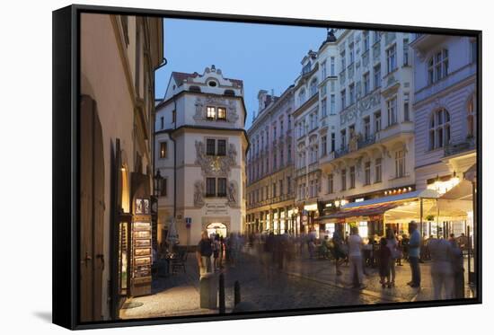 Street Scene, Prague, Czech Republic, Europe-Angelo Cavalli-Framed Stretched Canvas